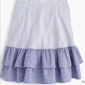 J Crew Stripe Ruffle Skirt